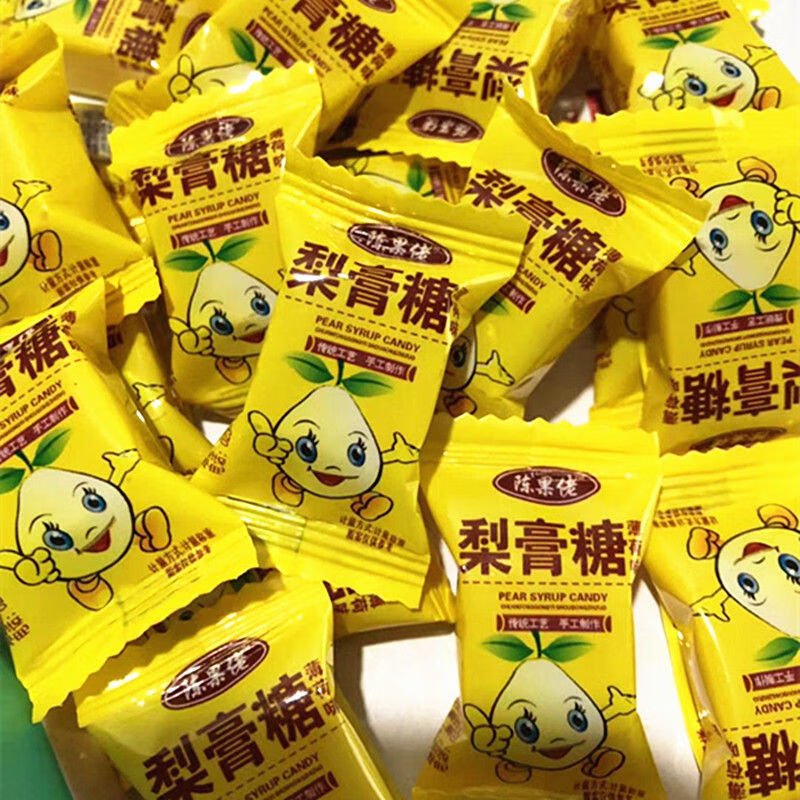 正宗陈果佬梨膏糖手工百草梨膏糖清凉薄荷糖秋梨膏糖果批发陈果佬新