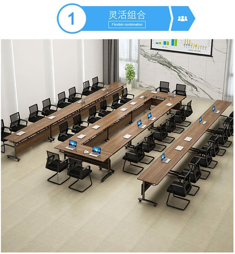 鑫禹恒折叠培训桌椅会议桌椅组合 学生自由组合多功能长条桌翻板桌 长1200*宽450*高750