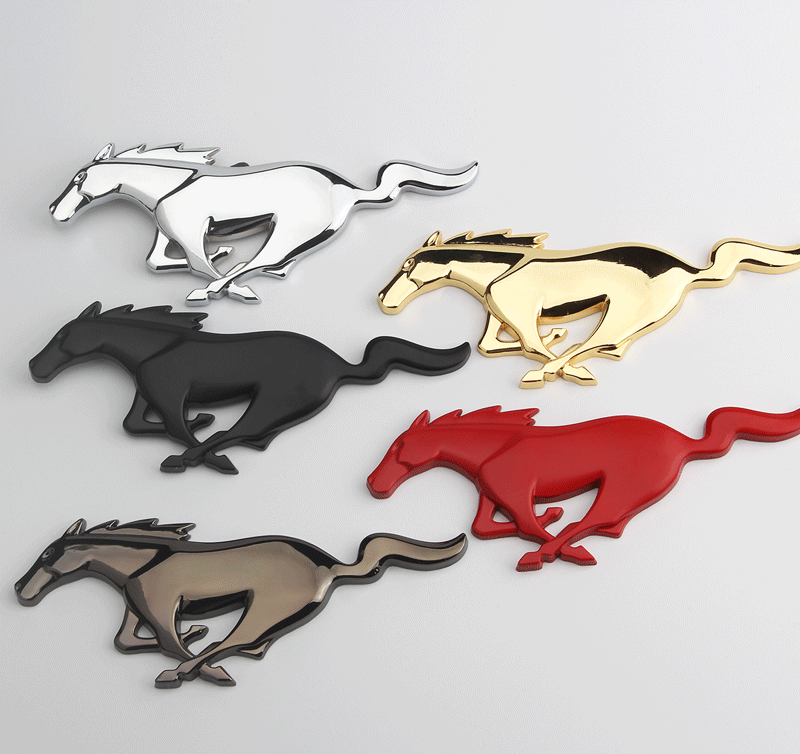 标跃福特2.3t野马前中网标中网马标电镀标前脸车标标志原车尺寸 金色