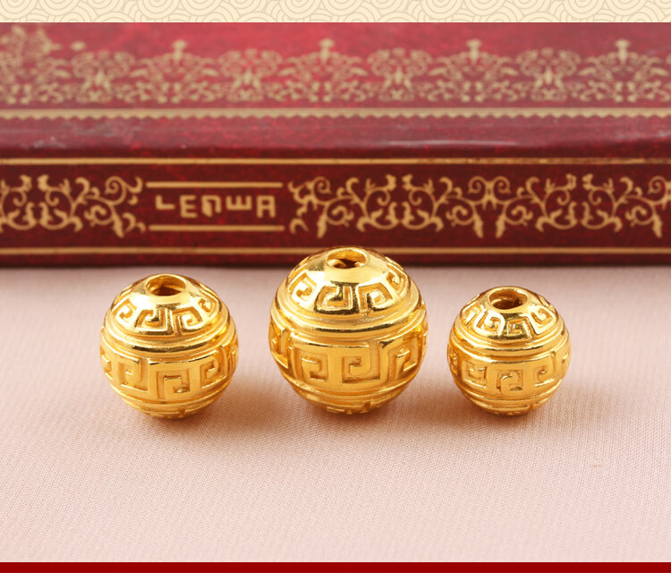 老凤凰款式黄金足金转运珠万字回纹3d硬金隔珠配珠男女款路路通佛珠