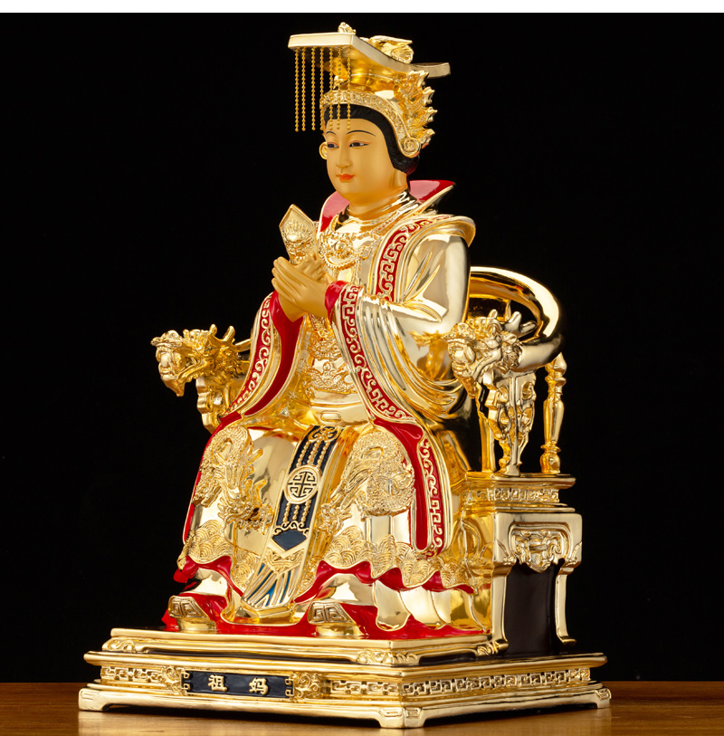 汇德能 妈祖神像 供奉 海神湄洲妈祖像 天上圣母 天后娘娘 纯铜鎏金