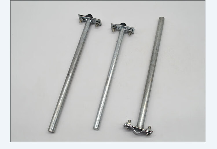 镀锌t型避雷卡子带支架避雷夹支撑架防雷卡配件光杆避雷卡 m8*180(25