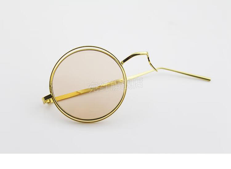阿蒙夹眼鼻式单片眼镜复古英伦单只半个单边框圆形单眼有度数 白色