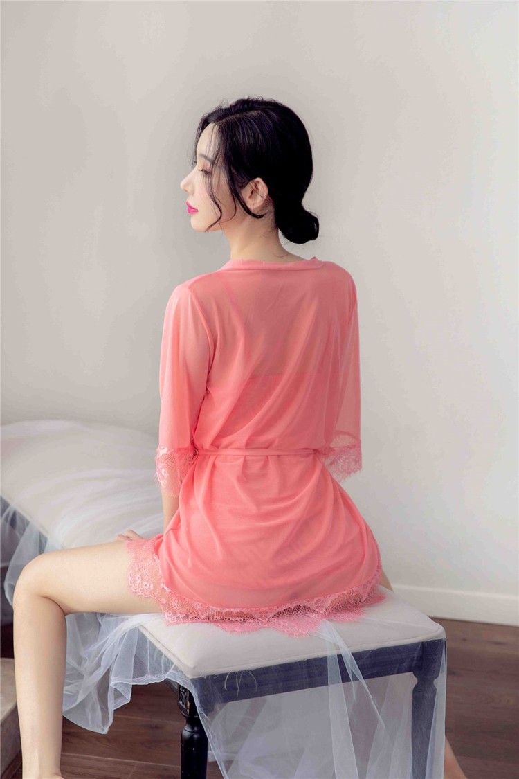 ladyapos;s内裤睡衣套装女性感蕾丝露胸全透明网纱诱惑夜店开档免脱sm