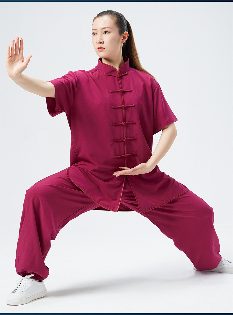 太极服女装新款飘逸男太极拳练功服春夏冬季武术表演训练服套装长袖玫