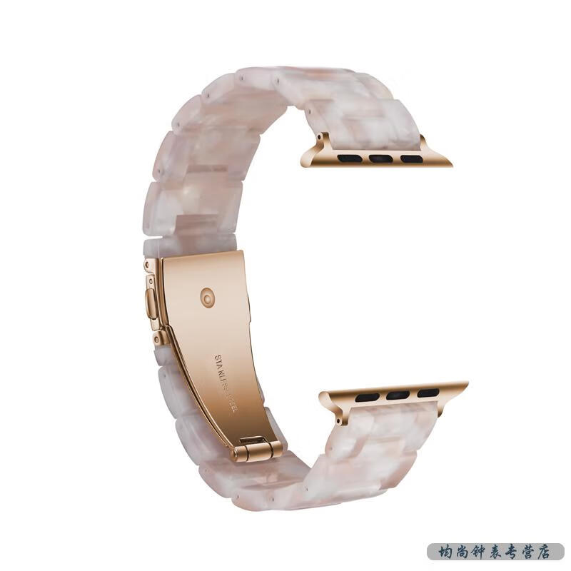 46mm冰川透白表带树脂华为gt雅致款三株表带可拆卸潮 粉色 华为watch