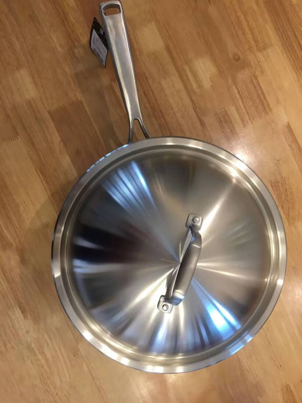 丰炒锅凌丰304不锈钢炒锅炒菜锅三层钢加厚无涂层不挑灶少油烟30/32