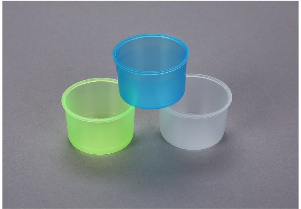 赫晨赫晨赫晨华越一次性塑料服药杯带盖小药杯三色杯早中晚3只一套20