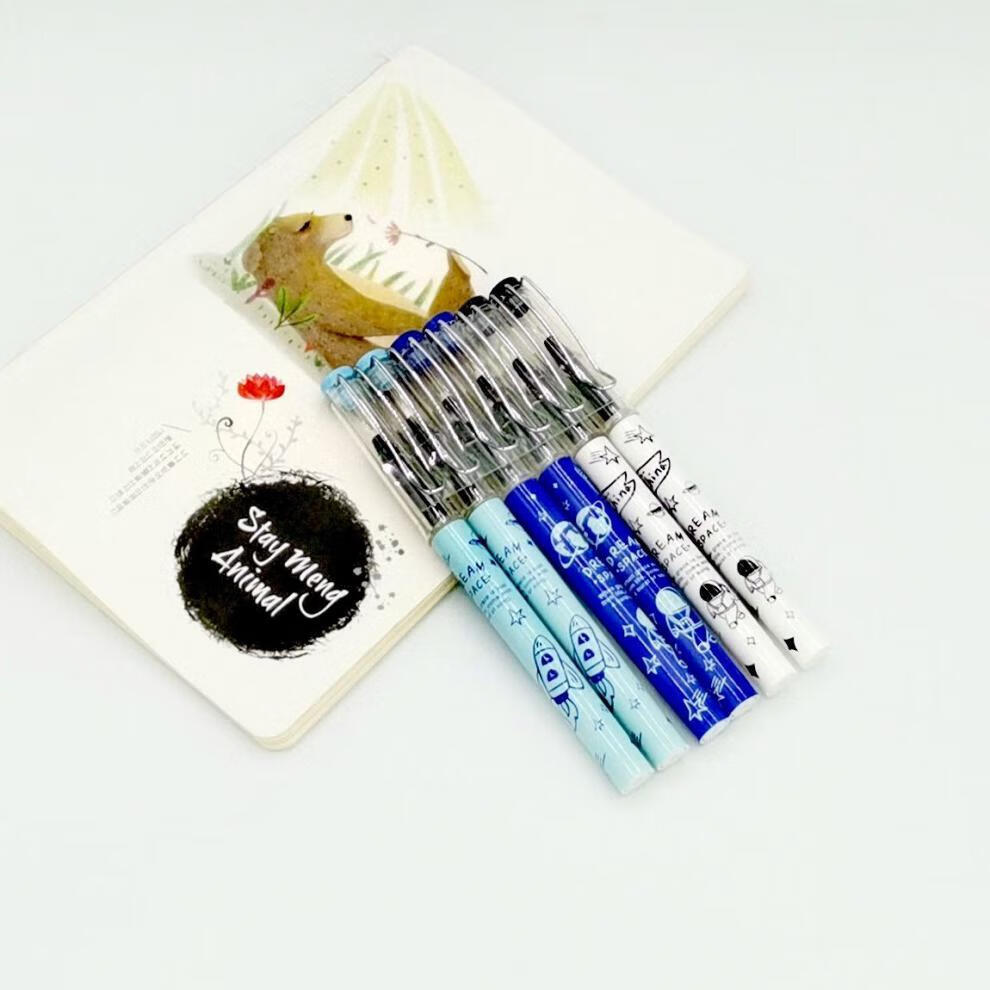 传人太空人038可换囊全针管头走珠笔34mm口径通用墨囊蓝色3支笔30个