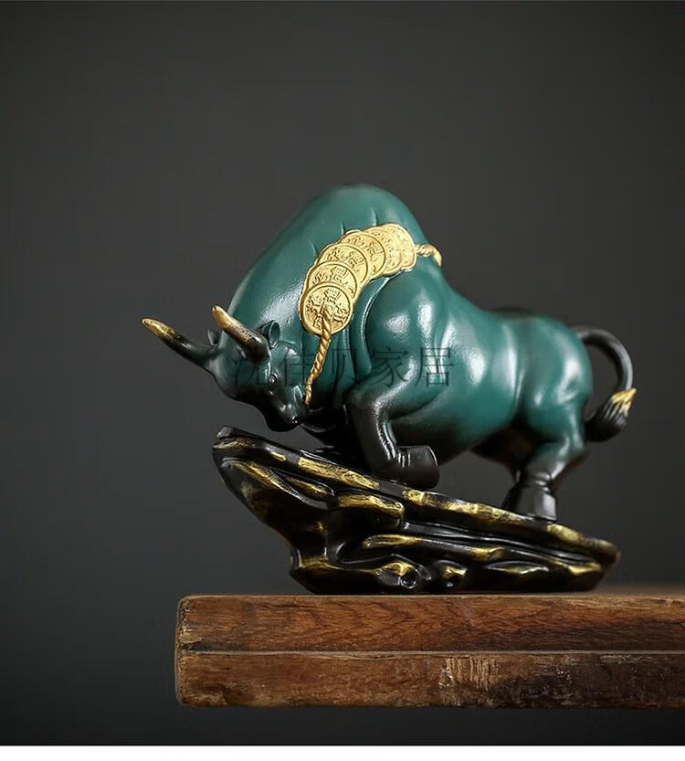 景德镇陶瓷大号青牛陶瓷器雕塑瓷牧童骑牛黄牛水牛工艺礼品摆件家居