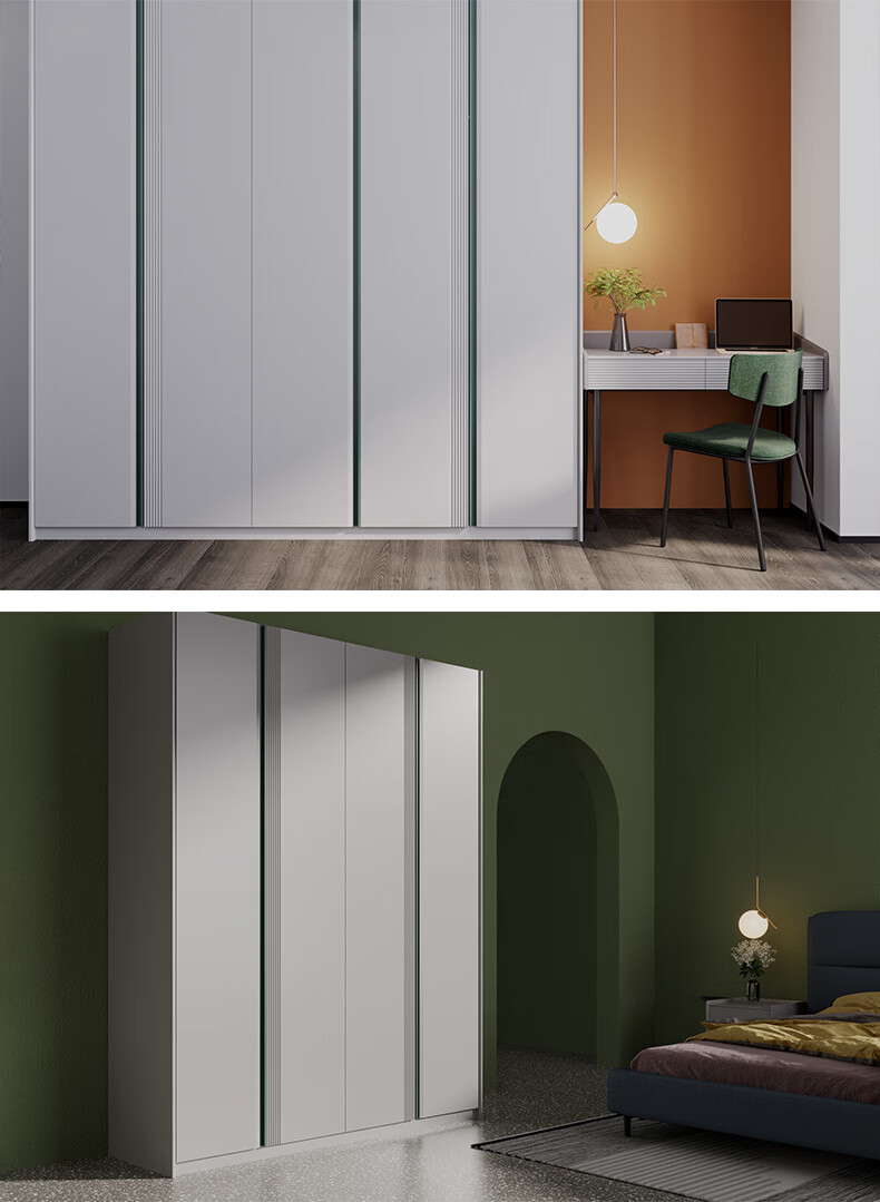 掌上明珠家居mz 衣柜 现代卧室五门烤漆衣柜 收纳储物大衣柜90 五门