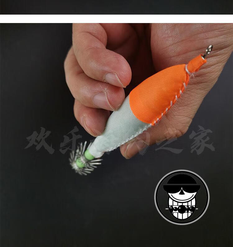 夜光钓鱿鱼钩日本吹筒钩布卷针伞钩海钓船钓墨鱼4号木虾路亚假饵橙白4