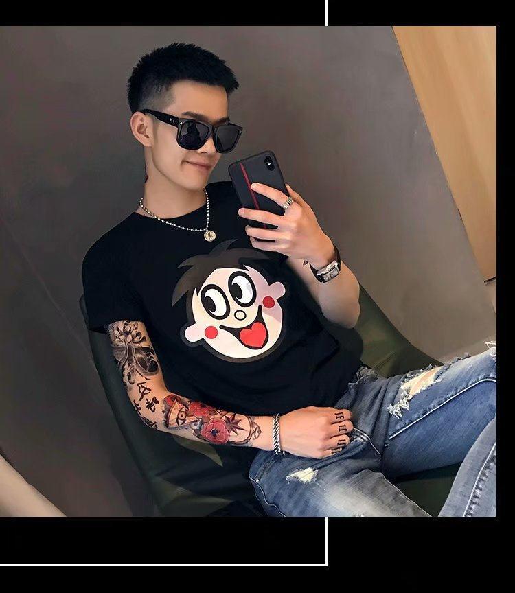 情侣装夏天套装时尚社会精神小伙短袖t恤男套装ins网红同款创意裤子两