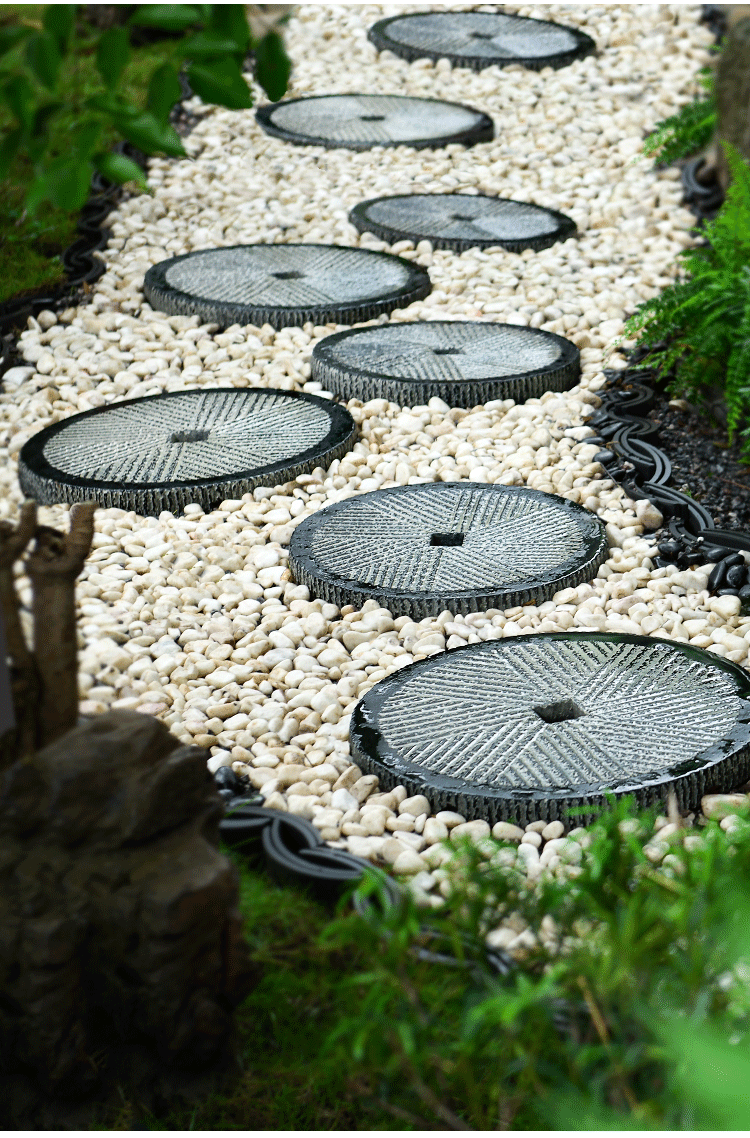 瑶睿优雪复古庭院草坪铺地砖汀步石板踏脚石民宿花园景观装饰步道路径