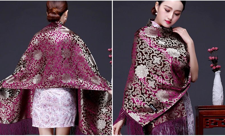 【优选好物】蜀锦蜀绣四川成都纪念品蜀锦蜀绣披肩围巾女商务礼品送