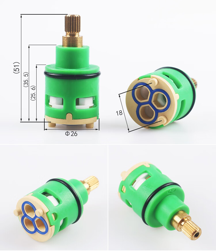 适合花洒配件三档淋浴花洒分水器阀芯转换器阀门开关头通用h2230红色