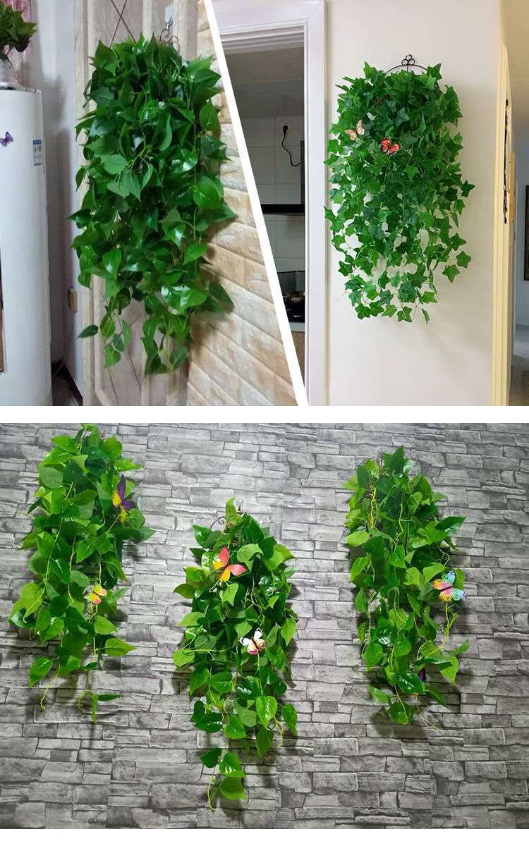 仿真绿萝客厅挂墙绿植壁挂植物装饰垂吊假花藤条室内藤蔓吊兰吊篮