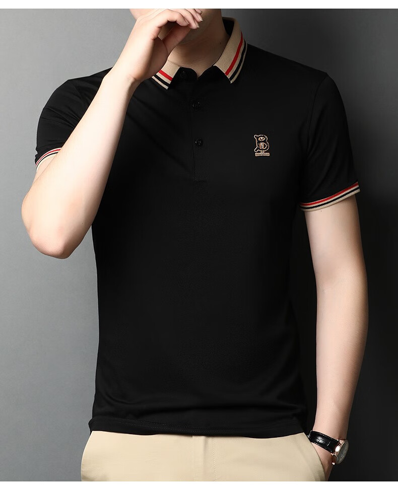 赫尔哈顿ectorhardenpolo衫男2020新款时尚刺绣短袖t恤男商翻领宽松