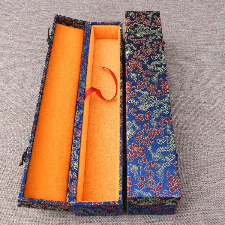 锦缎面料全包字画翻盖锦盒包装盒书法卷轴书画礼盒收藏字画锦盒细麻