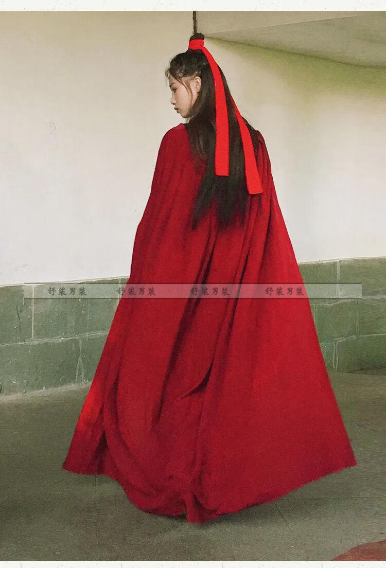 舒裟影视古装红色披风侠客武侠剧组影楼写真岳飞战袍超人斗篷2021黑色