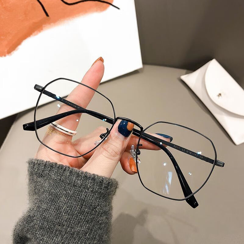 植蔓超宽近视眼镜框眼镜男方形细框超轻防蓝光高颜值眼睛镜女配镜有