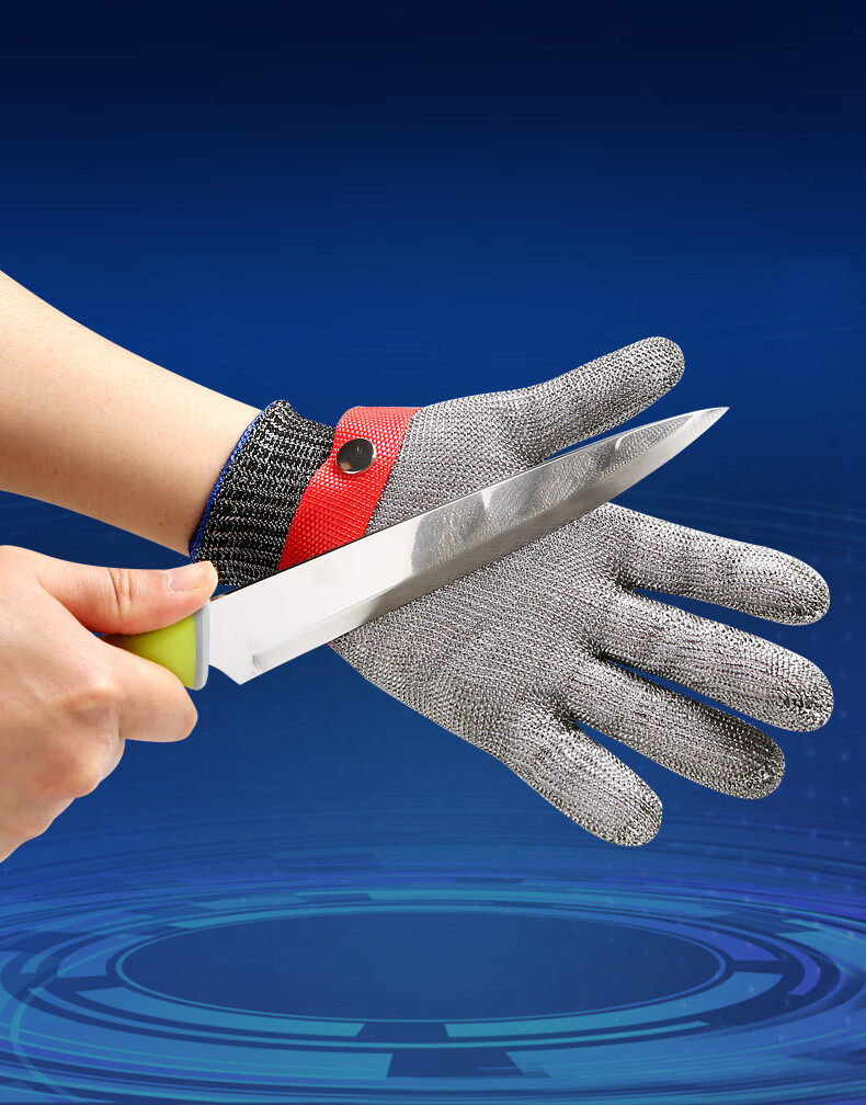 手套刺扎钢丝手套赶海杀鱼抓鱼螃蟹刀割劳保护切割切肉45cm加长款不带