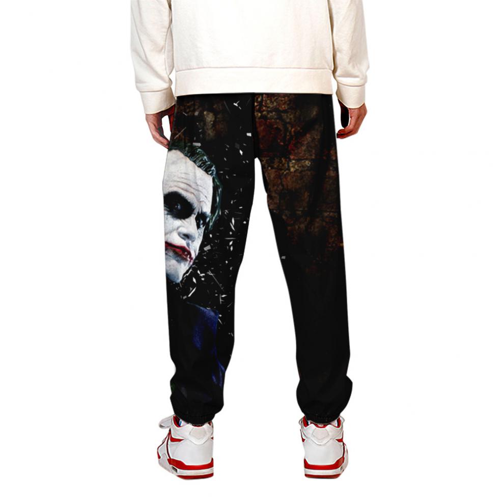 小丑希斯莱杰裤子万圣节男装小丑joker数码印花休闲束脚工装裤大码男