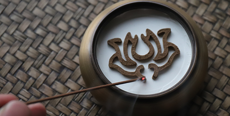 洞狮 香篆套装纯铜香道套装入门香具用品香篆炉古法打拓家用沉檀粉