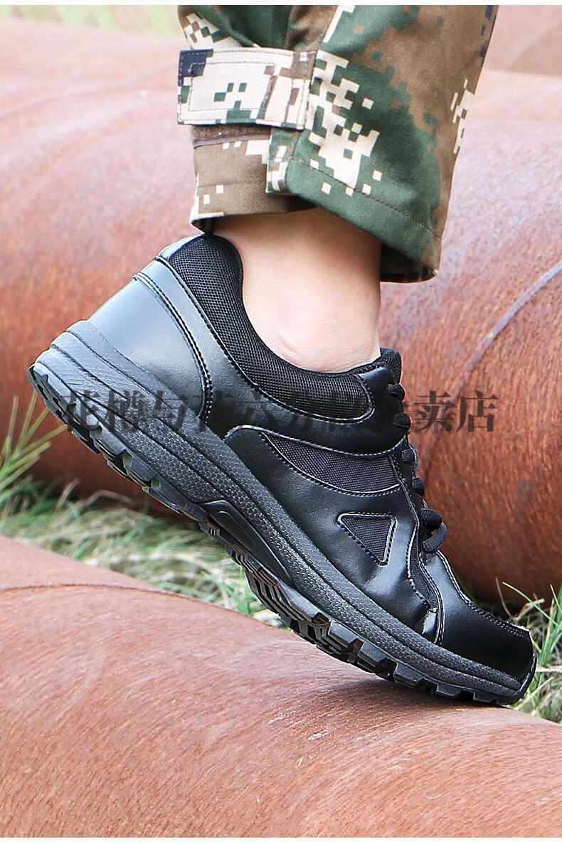 花樽与花 16式作训鞋徒步鞋体能鞋训练鞋黑色军训鞋战术鞋作战靴胶鞋