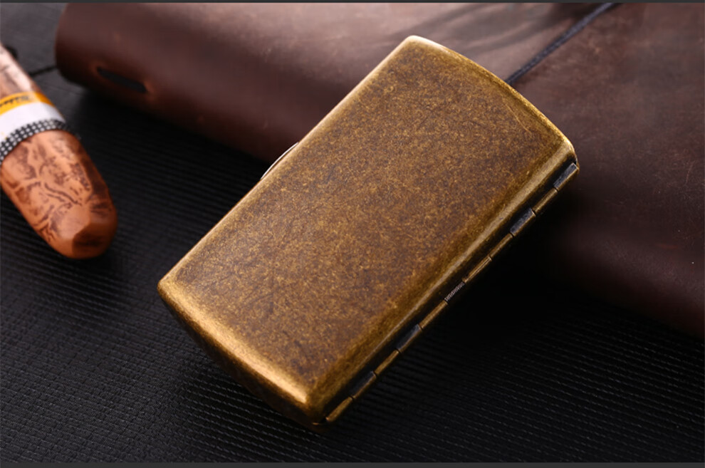 双枪纯铜烟盒细雕刻八马骏图12支装便携烟型复古户外烟盒男士礼物