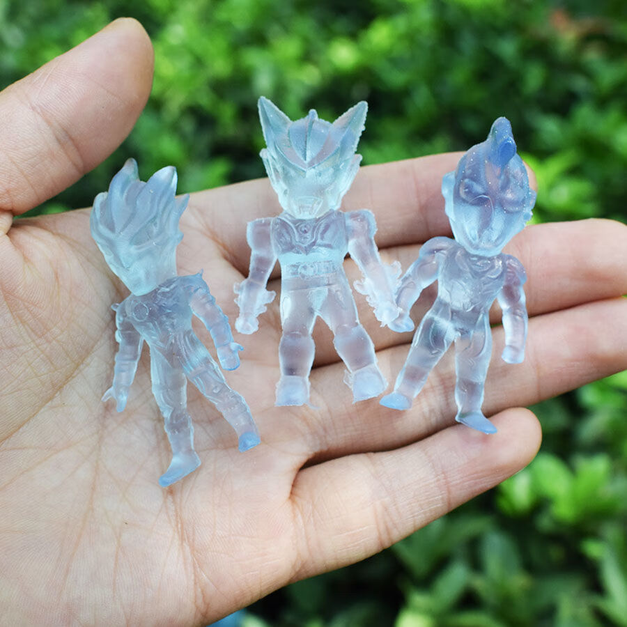 奥特曼水晶盲盒 遇光变色奥特曼软胶透明公仔2个装创意水晶玩偶儿童