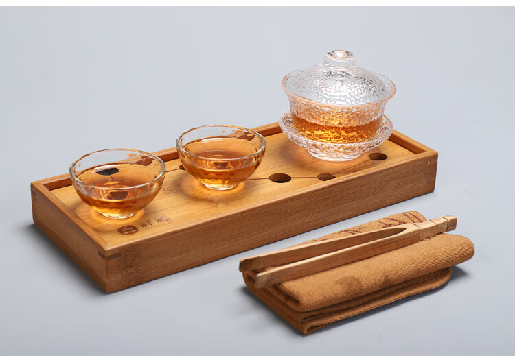 祥福竹茶盘祥福小号盛水茶盘旅行茶具竹制茶盘茶池茶台茶海静观福临盘