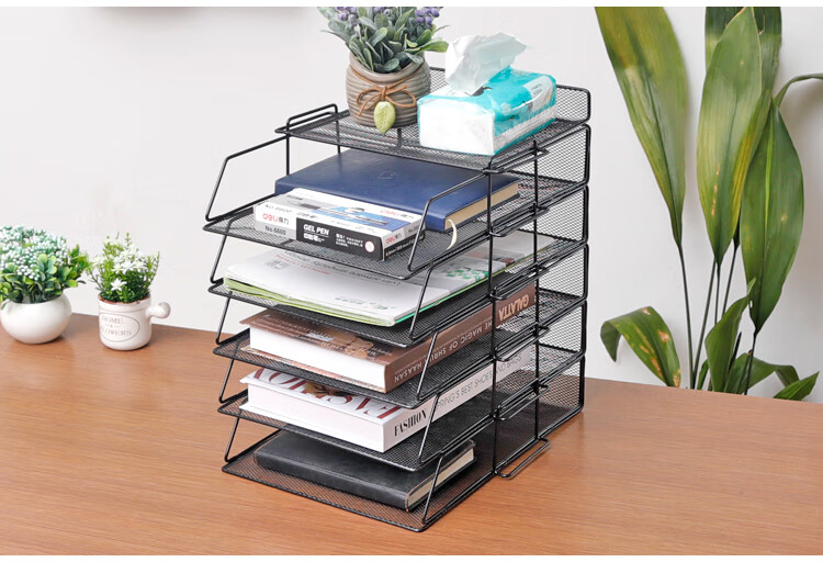 收纳盒分层文件架办公用品大全桌面a4文件架子置物架多层资料整理框