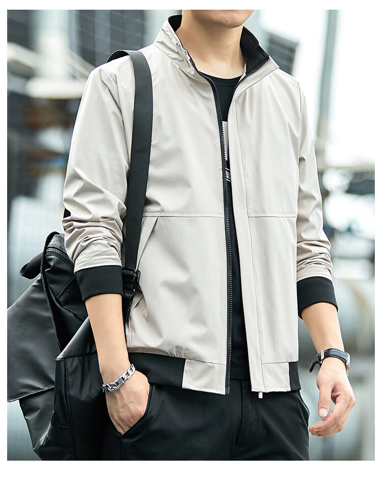 2022春秋帅气年轻人穿的夹克男士大码潮款工装上衣时尚运动连帽外套