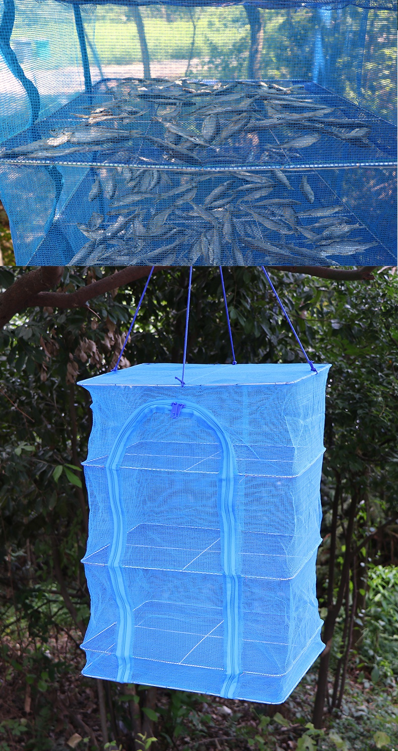 邦加2021晒鱼网晒鱼干防蝇笼新款地瓜干货晾晒菜网晒干笼折叠晒渔网a