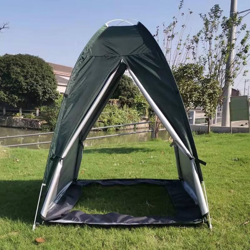 保暖速开单人冰钓帐篷天蓝色拼灰色单个帐篷无底12长12宽16米高双门