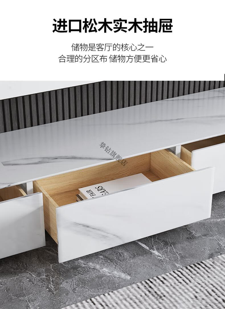 4米亮光岩板地台柜 带抽屉 整装【图片 价格 品牌 报价】-京东