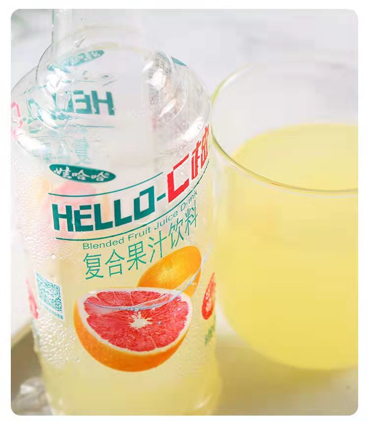 娃哈哈helloc柚蜂蜜c柚果汁复合果汁饮料批发450ml915瓶夏季网红饮品