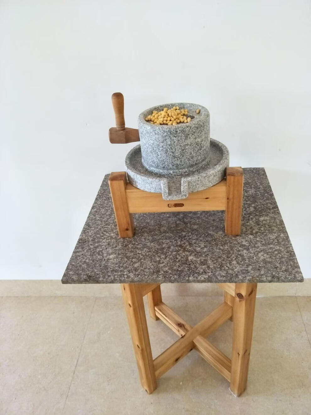 老式石磨家用手推复古小磨用青石盘磨豆腐花设备老式磨手石磨豆浆机