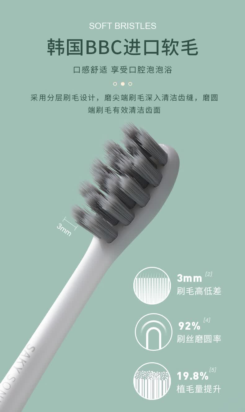 小米mi米家通用电动牙刷情侣套装声波自动充电式成人美白男女多功能