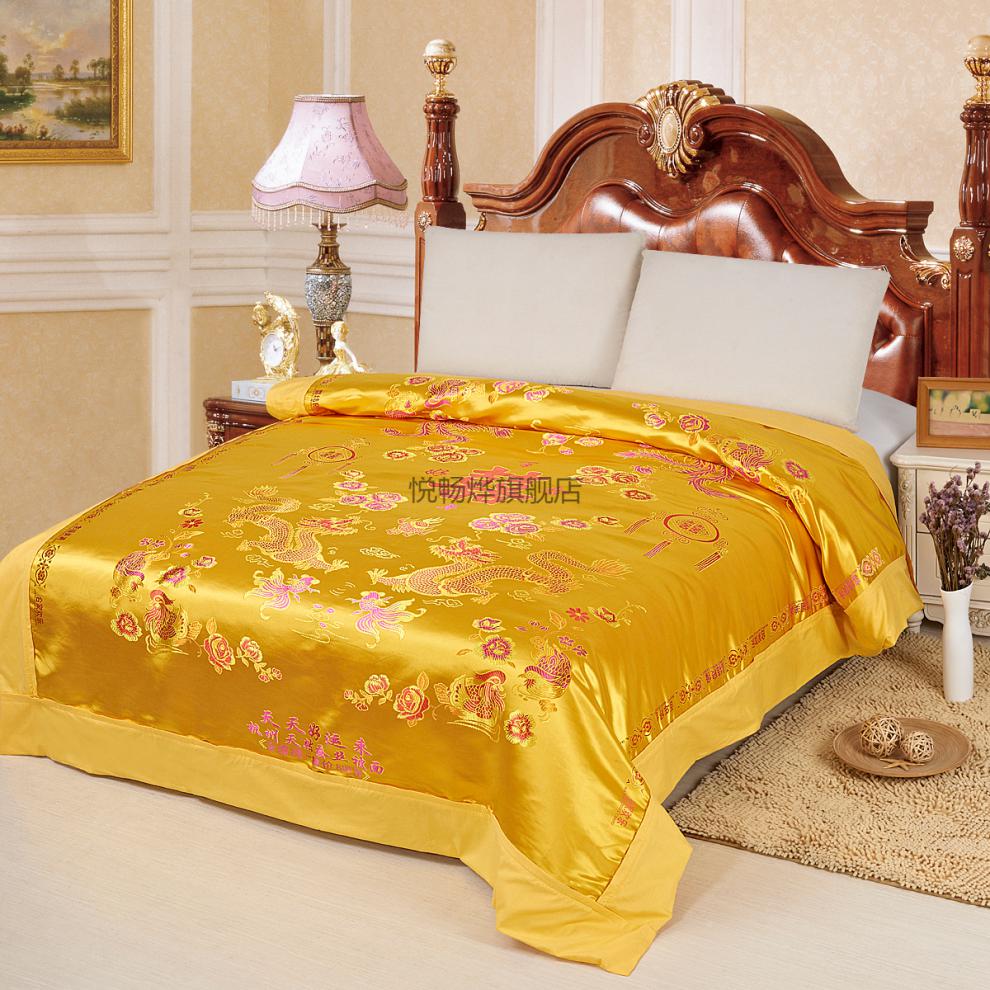杭州丝绸软缎被面子杭州丝绸棉被套软缎织锦缎绸缎面被面子婚庆龙凤
