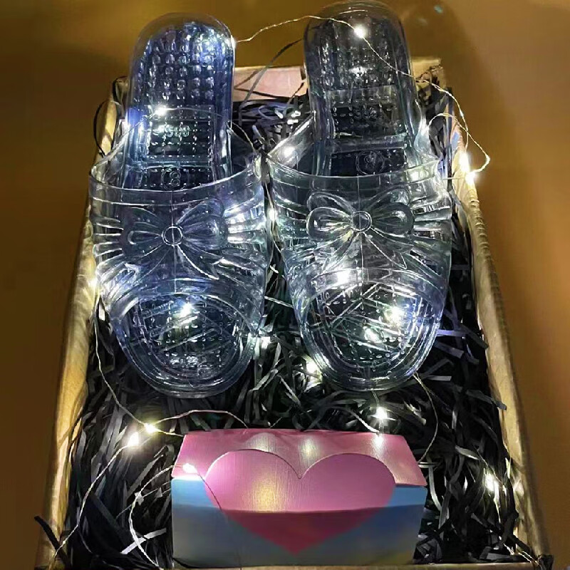 水晶拖鞋女生日礼物感闺蜜女恶搞怪稀奇古怪姐妹在逃公主水晶鞋紫色