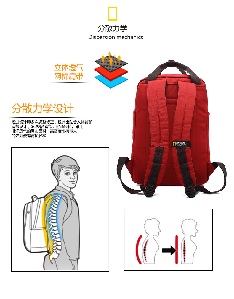 国家地理书包 国家地理背包学生书包团建旅行女男情侣防水双肩电视剧