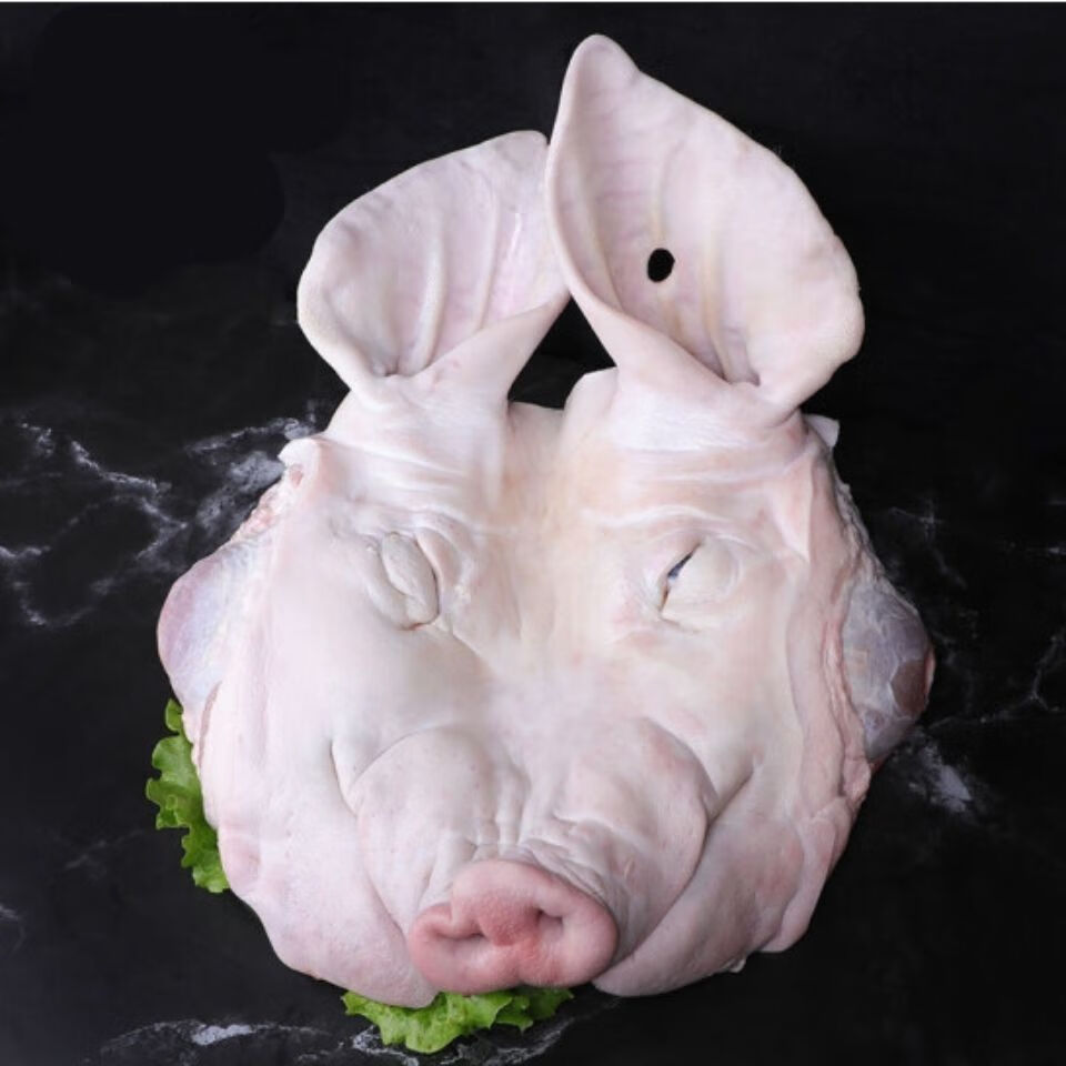 新鲜整只猪头赠卤味料包带耳朵鼻子核桃肉带骨猪头10斤劈开猪头带耳23