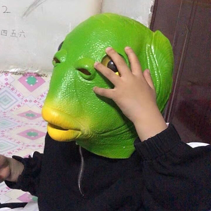 搞笑动物头套单身狗面具马头沙雕抖音搞怪表演道具新年礼物 白龙马