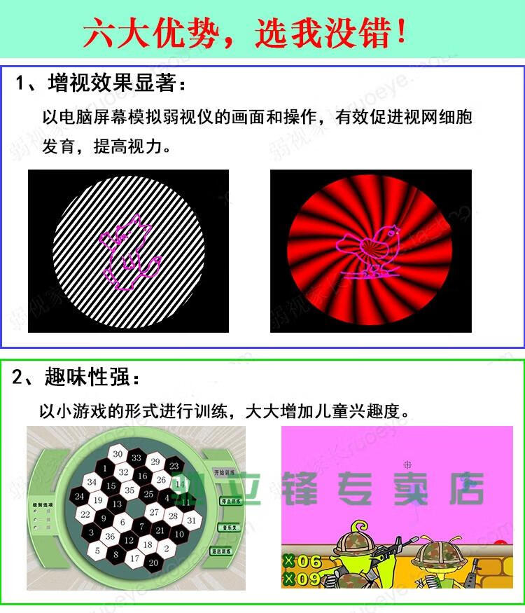 儿童弱视电dian脑网络训练软件光盘增视能脑力影像镜斜视视力 电子丨