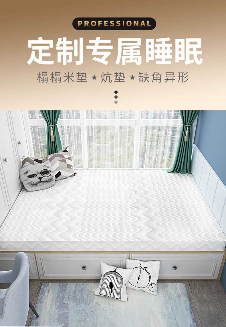 竣树榻榻米垫子定做椰棕家用塌塌米床垫订做地炕垫踏踏米乳胶定制尺寸 【定制专拍】每平方价格【联系客服·享底价】
