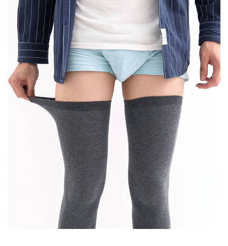 gtyuwvg袜子男超长过膝冬季高筒护膝长筒袜男士袜子老人大腿袜子护腿