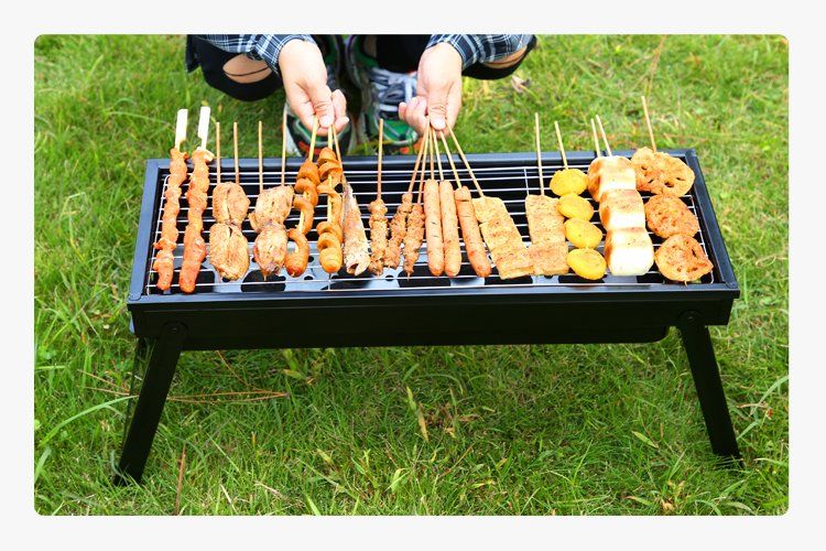 户外折叠便携式烤串炉架子木碳套烧烤炉工具露营郊游单烤炉不锈钢网