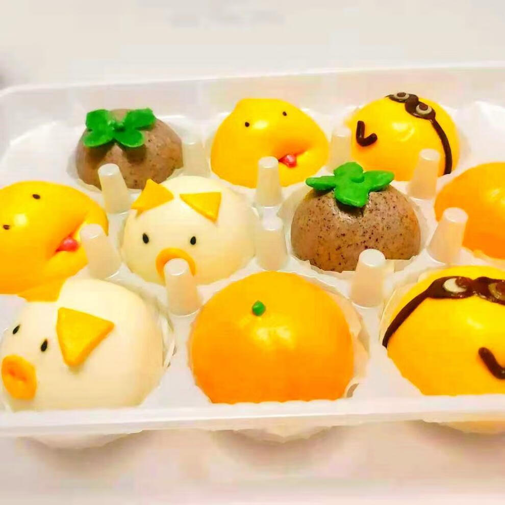 早餐休闲卡通儿童小动物组合面点奶黄包豆沙包包子速冻早餐半成品 君